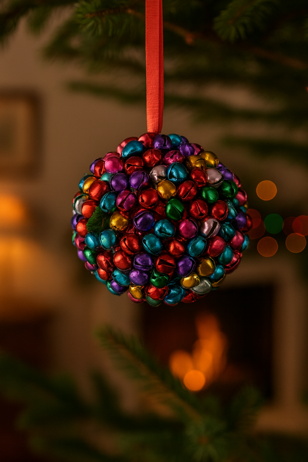 Festive Multicolor Jingle Bell Ornament - Set of 3 - Collectiggles