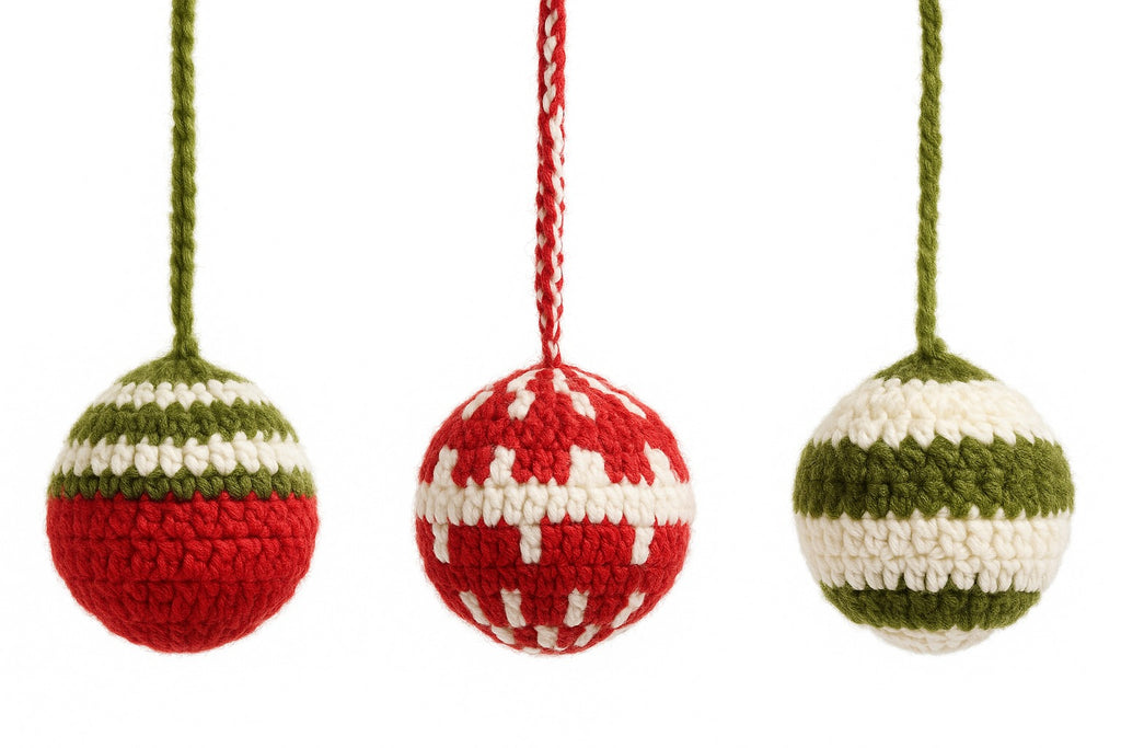 Handcrafted Knitted Christmas Ornaments – Set of 3 - Collectiggles