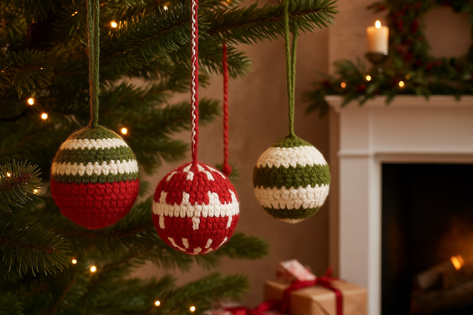 Handcrafted Knitted Christmas Ornaments – Set of 3 - Collectiggles