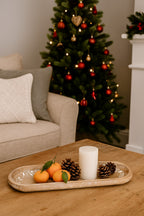 Handcrafted Wooden Serving Tray – Leaf Motif - Collectiggles