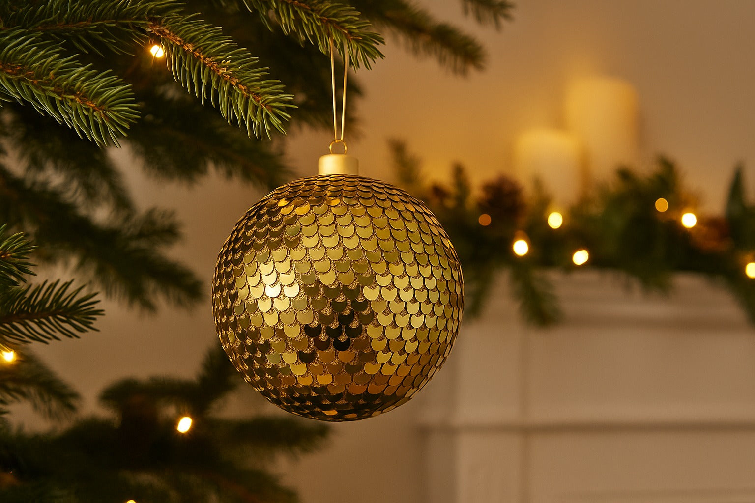 Dazzling Gold Sequin Bauble Ornament - Collectiggles