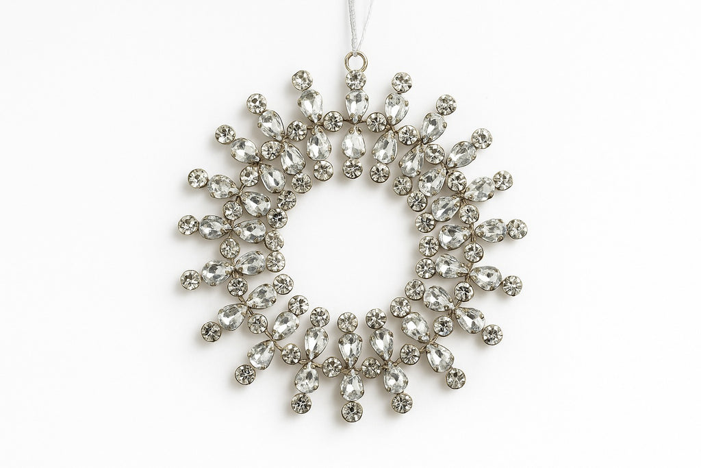 Glimmering Crystal Snowflake Wreath Ornament - Collectiggles