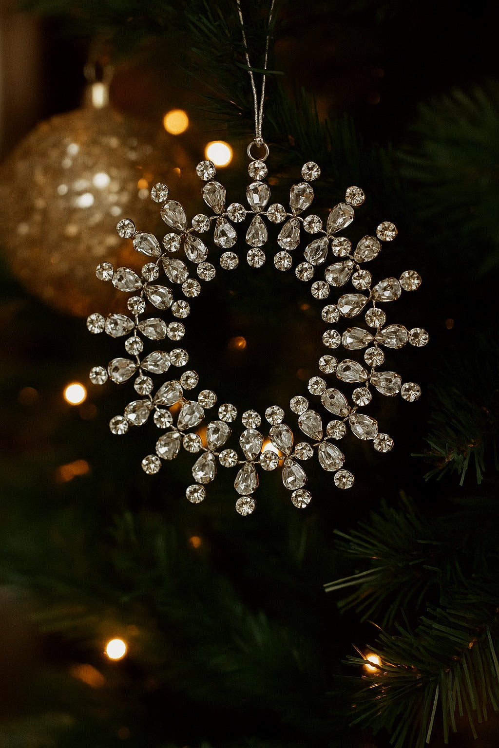 Glimmering Crystal Snowflake Wreath Ornament - Collectiggles