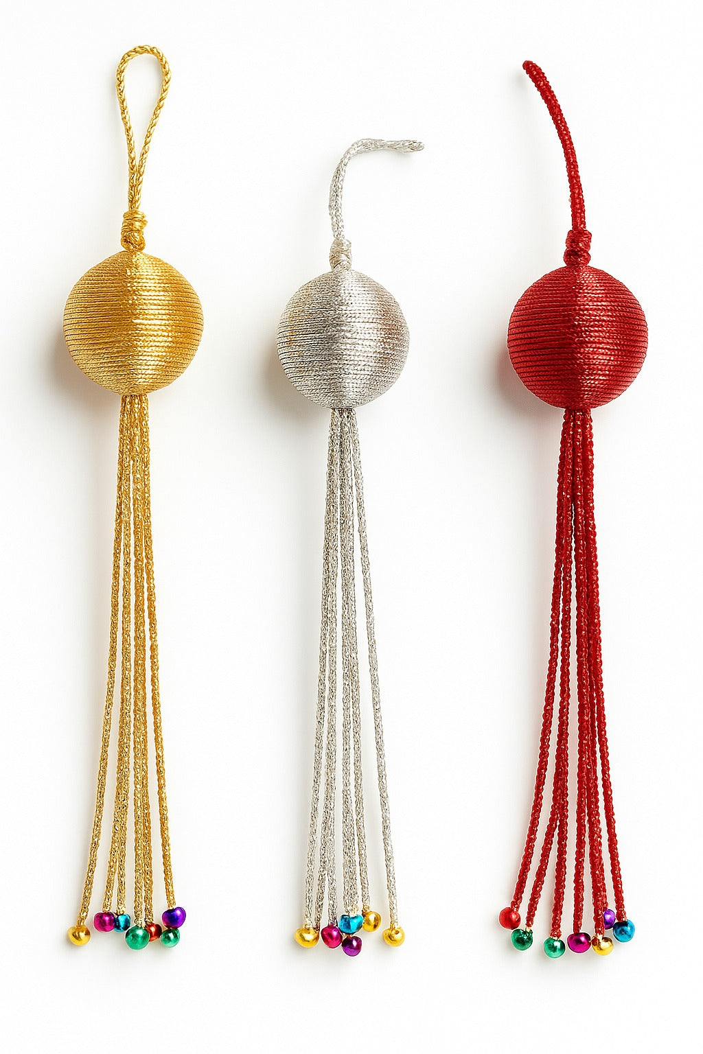 Metallic Tassel Drop Ornaments (Set of 3) - Collectiggles
