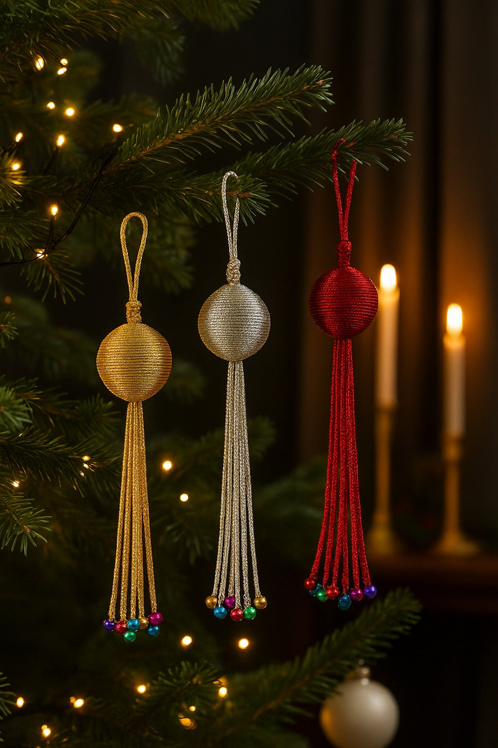 Metallic Tassel Drop Ornaments (Set of 3) - Collectiggles